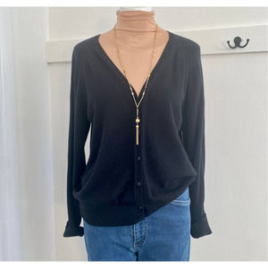 Banana Republic Black V Neck Cardigan Sweater XL